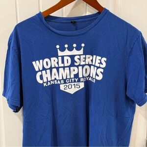 Kansas City Royals 2015 World Series Champions T-Shirt Men’s Large Blue MLB